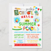 Goodbye School Hello Summer Pool Bash Einladung (Vorderseite)