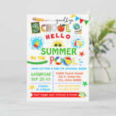 Goodbye School Hello Summer Pool Bash Einladung (Stehend Vorderseite)