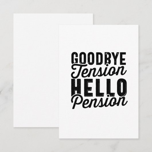 Goodbye Spannung Hello Pension Dankeskarte (Vorne/Hinten)
