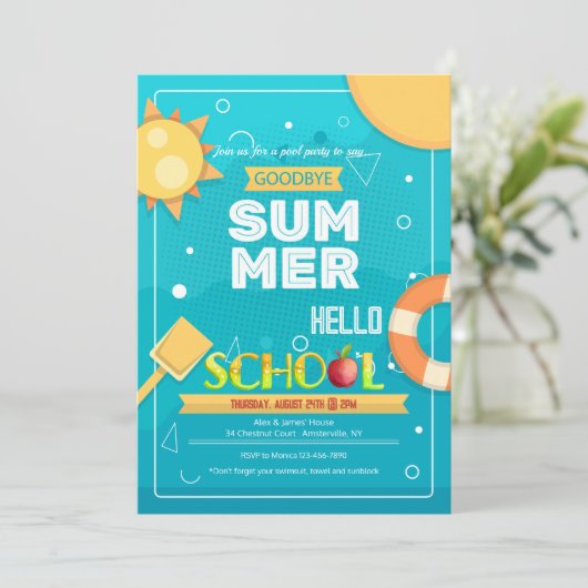 Goodbye Summer Einladung (Stehend Vorderseite)