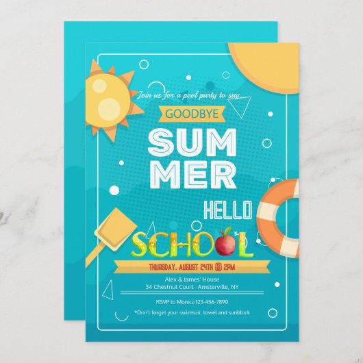 Goodbye Summer Einladung (Vorne/Hinten)