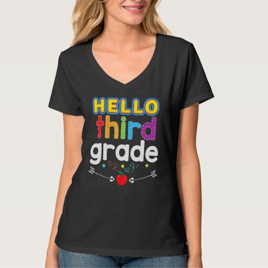 Goodbye Summer Hello 3rd Grade Third Kid Teacher B T-Shirt (Vorderseite)