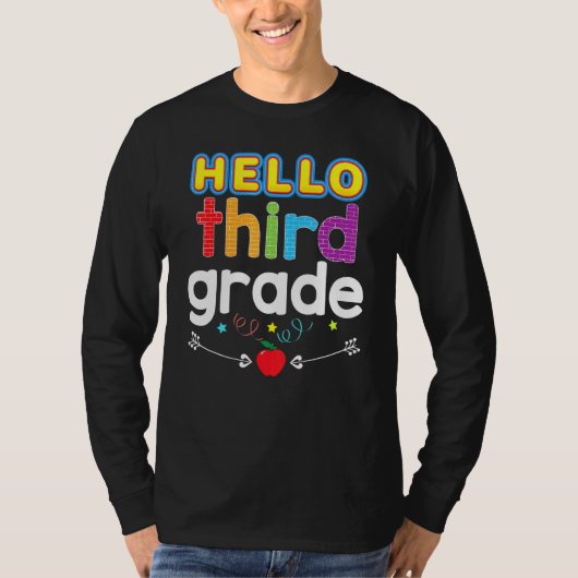 Goodbye Summer Hello 3rd Grade Third Kid Teacher B T-Shirt (Vorderseite)