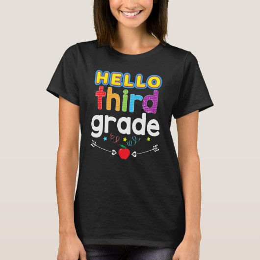 Goodbye Summer Hello 3rd Grade Third Kid Teacher B T-Shirt (Vorderseite)