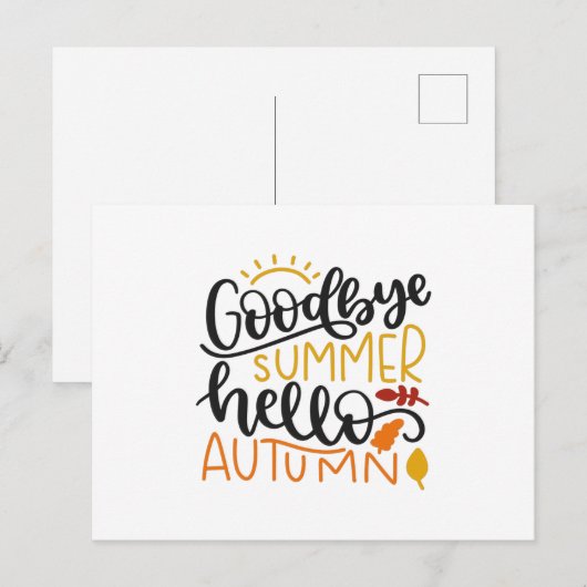 Goodbye summer hello autumn postkarte (Vorne/Hinten)