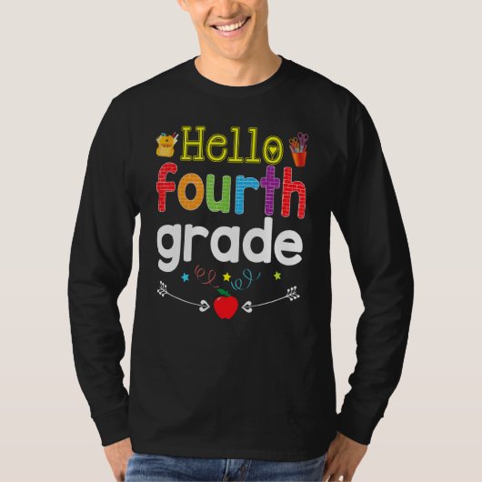 Goodbye Summer Hello Fourth Grade 4th Grader Teach T-Shirt (Vorderseite)