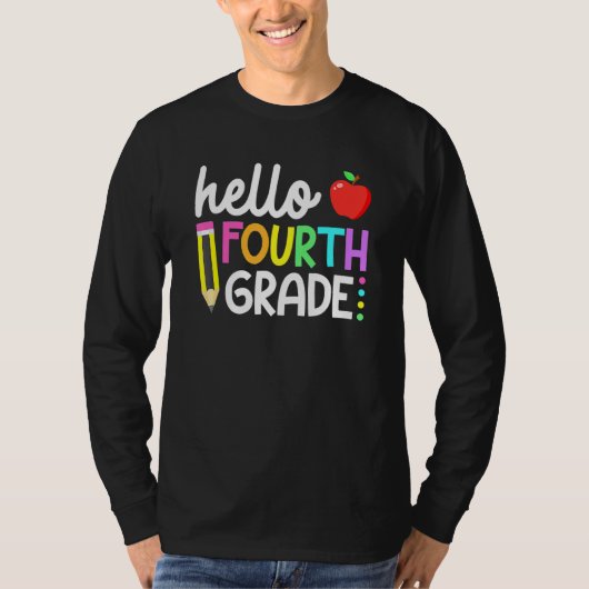 Goodbye Summer Hello Fourth Grade First Day Back T T-Shirt (Vorderseite)