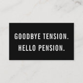 Goodbye Tension Hello Pension Funny Gag Pension Ru Visitenkarte (Vorderseite)