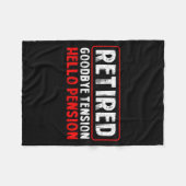 Goodbye Tension Hello Pension Funny Retirement 202 Fleecedecke (Vorderseite (Horizontal))