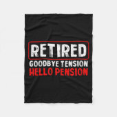 Goodbye Tension Hello Pension Funny Retirement 202 Fleecedecke (Vorderseite)
