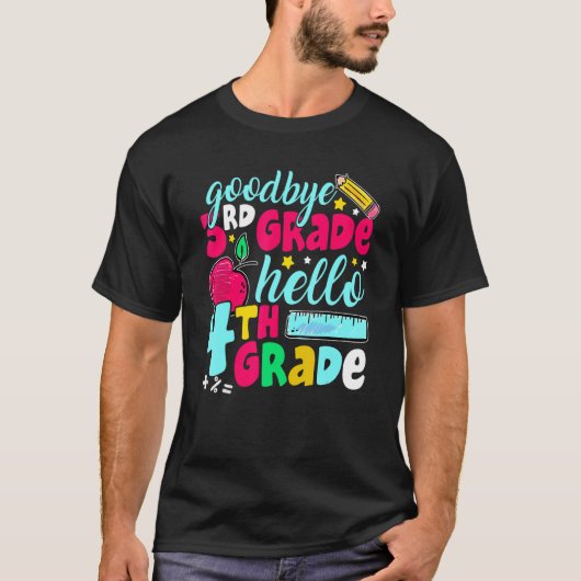 Goodbye Third Grade Hello 4th Grad Cute 1st Day T-Shirt (Vorderseite)