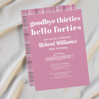 Goodbye Thirtis Hello Forties Modern 40th Birthday Einladung