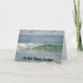 Goodbye Verlasse Best Wish Ocean Wave Card Karte (Vorderseite)