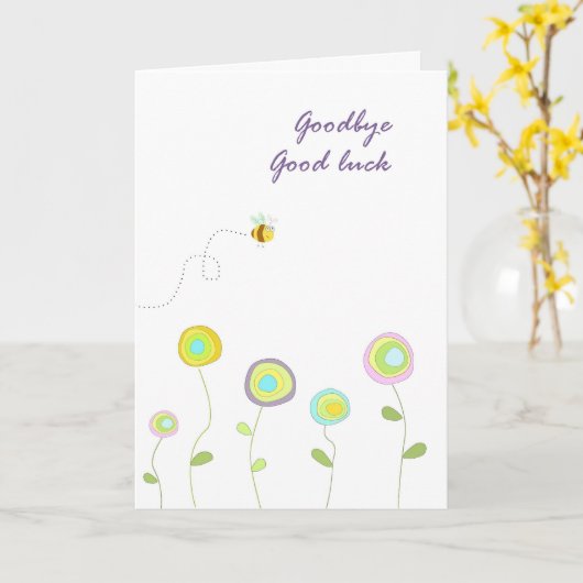 Goodbye viel Glück card Karte (Gelbe Blume)