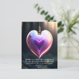Goodbyes Rumi Quote Glass Heart Postkarte