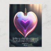 Goodbyes Rumi Quote Glass Heart Postkarte (Vorderseite)