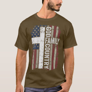 Goodfamilie LandPatriotisches Christliches Kreuz U T-Shirt