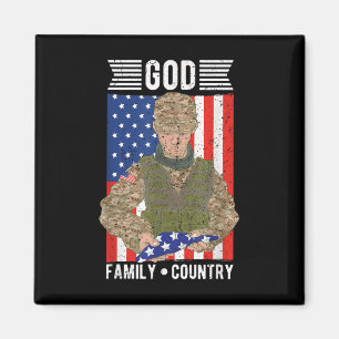 Goodfamilienland Amerikanischer Flaggensoldat Memo Magnet