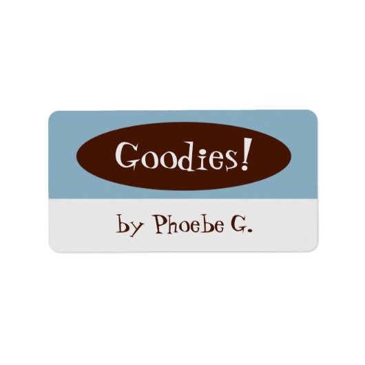 Goodies Blue and Brown Kitchen Labels Adressaufkleber (Vorne)