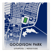 Goodison Park Stadium Map - Zuhause des Everton FC Poster (Vorderseite)