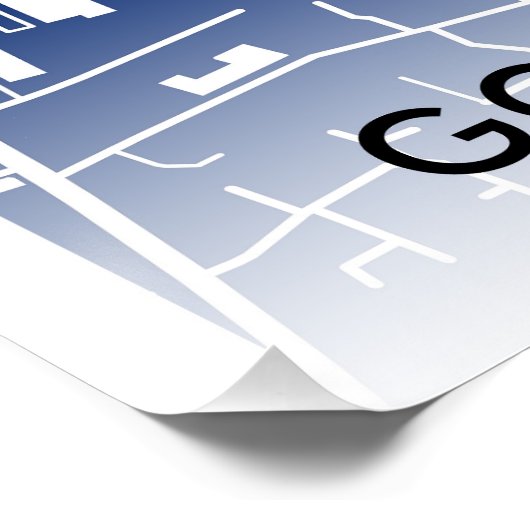 Goodison Park Stadium Map - Zuhause des Everton FC Poster (Ecke)