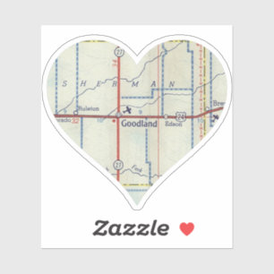 Goodland Kansas Vintage Karte Aufkleber