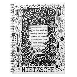 Goodness and LIEBE Zitat von Nietzsche Notizblock