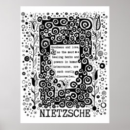 Goodness and LIEBE Zitat von Nietzsche Poster
