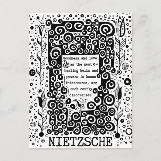 Goodness and LIEBE Zitat von Nietzsche Postkarte (Vorderseite)