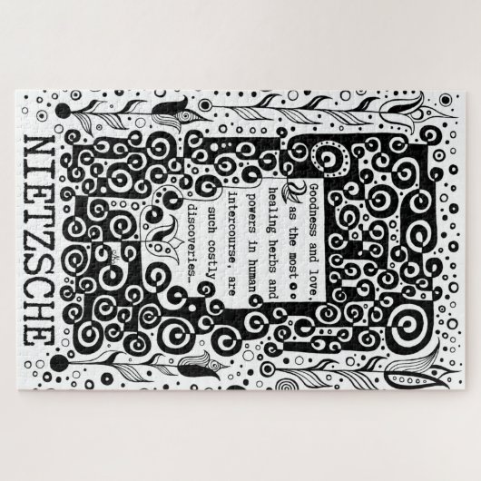 Goodness and LIEBE Zitat von Nietzsche Puzzle (Horizontal)