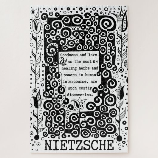 Goodness and LIEBE Zitat von Nietzsche Puzzle (Vertikal)