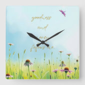 Goodness and Mercy - Psalm 23 Inspired Quadratische Wanduhr (Vorderseite)