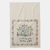 Goodness of God quilted look floral music Geschirrtuch (Vertikal)