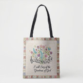 Goodness of God quilted look floral music Tasche (Vorderseite)