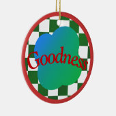 Goodness Zitat Klassische rot-grüne Typografie Keramik Ornament (Rechts)