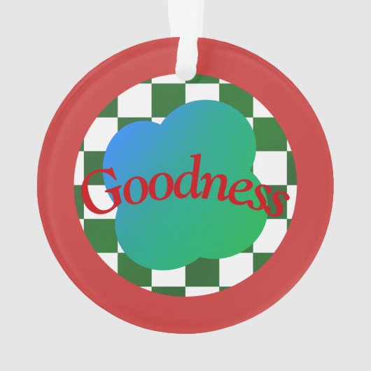 Goodness Zitat Klassische rot-grüne Typografie Ornament (Rückseite)