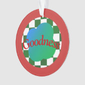 Goodness Zitat Klassische rot-grüne Typografie Ornament (Vorderseite)