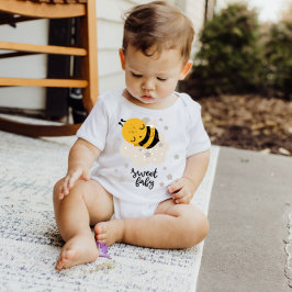 Goodnight Honey Bee Yellow Stars | Baby Bodysuit Baby Strampler