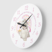 Goodnight Pink Große Wanduhr (Winkel)