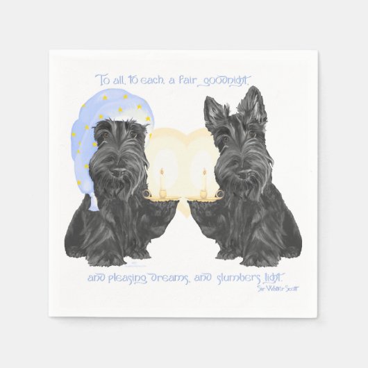 Goodnight Scotties Serviette (Vorderseite)