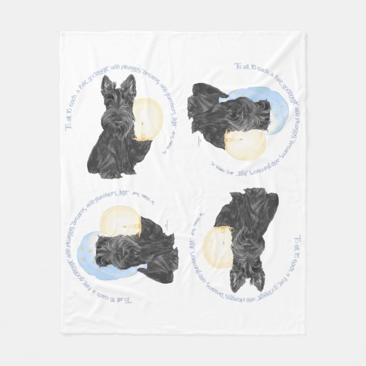 Goodnight Scottish Terrier Fleecedecke (Vorderseite)