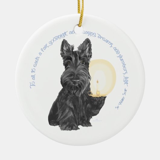 Goodnight Scottish Terrier Keramik Ornament (Vorne)