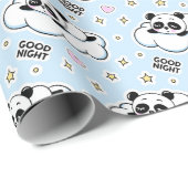 Goodnight Sleeping Panda Bär Geschenkpapier (Rolleneckpunkt)