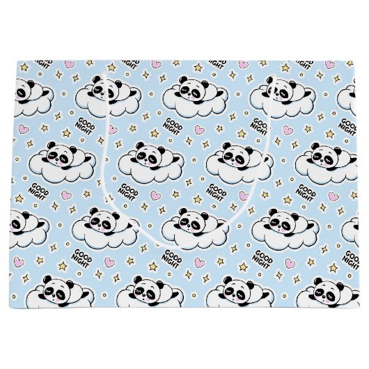 Goodnight Sleeping Panda Bär Große Geschenktüte (Vorderseite)