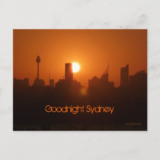 Goodnight Sydney Postkarte (Vorderseite)