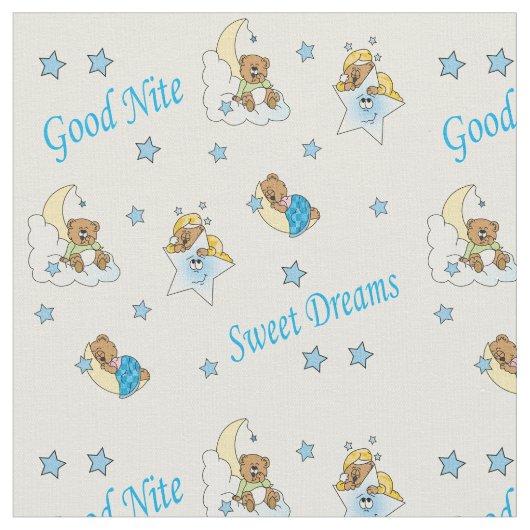 Goodnight Teddy Bären Stoff (Nahaufnahme)