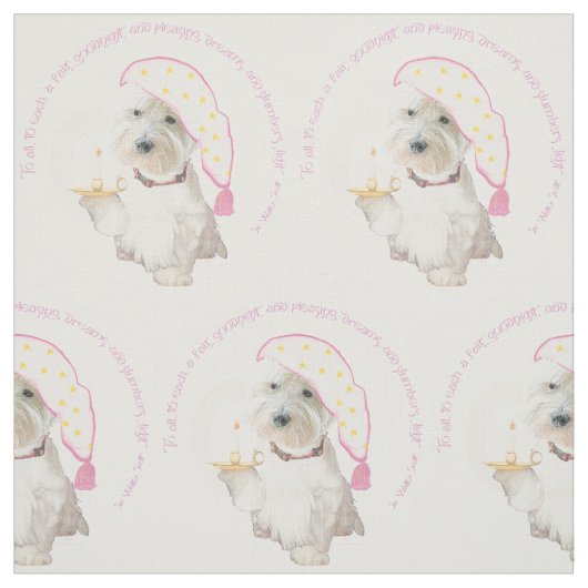 Goodnight Westie Stoff (Muster)