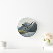 Goodrich Castle on the Wye (w/c, pen & ink, chalk Runde Wanduhr (Zuhause)