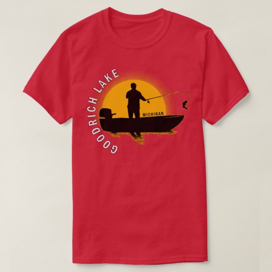 Goodrich Lake Fischen Michigan Sunrise T-Shirt (Design vorne)