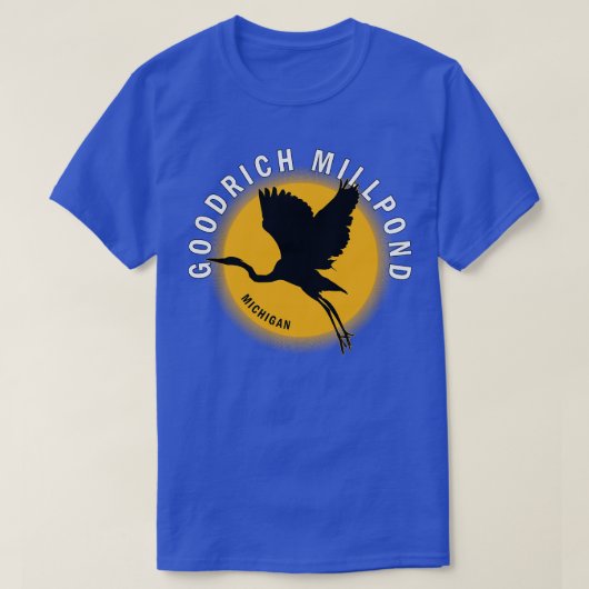 Goodrich Millpond, Michigan Heron Sunrise T-Shirt (Design vorne)